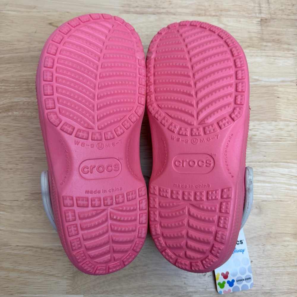 NEW Crocs Disney Mickey Mouse Clogs Women Size 8-9 Pink Pearl Slip On Shoes - Picture 9 of 10